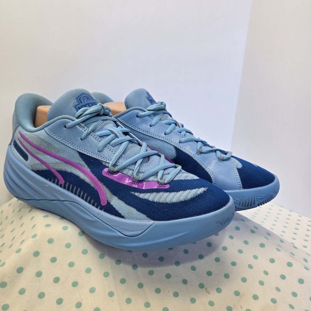 PUMA NXTPRO Allpro Mens Size 10 Running Shoes Powder Blue Pink Nitro Colorway
